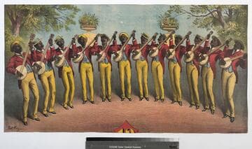 [Twelve banjo players]