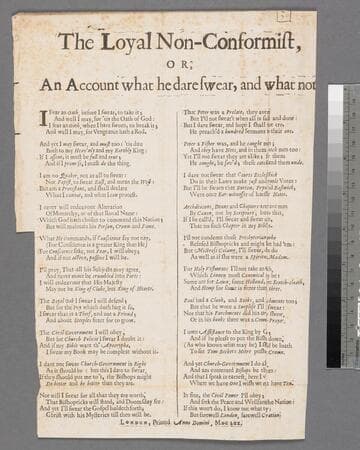 The loyal non-conformist, or, an account what he dare swear, and what not
