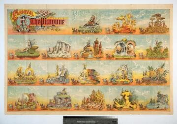 Carnival edition of the Picayune March 9th 1886 : Krewe of Proteus procession subject visions of other worlds