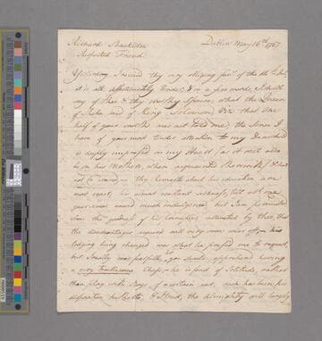 Cambridge, Peter. Letter to Richard Shackleton