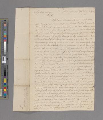 Fothergill, Samuel. Letter to Abraham Shackleton