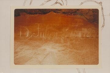 D. Julien inscription at Mile 72.6 left bank in Labyrinth Canyon
