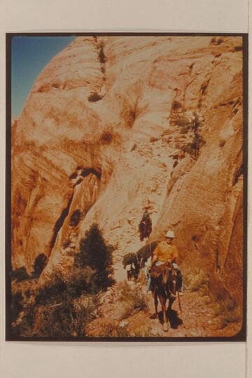 The cliff trail down into Bald Rock Creek.  Dock Marston is in the foreground
