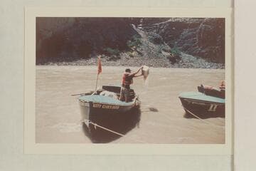 Vee Bodrero bails the "Kitty" after her run of Vulcan Rapid. Approximate gauge: 36,000 cfs