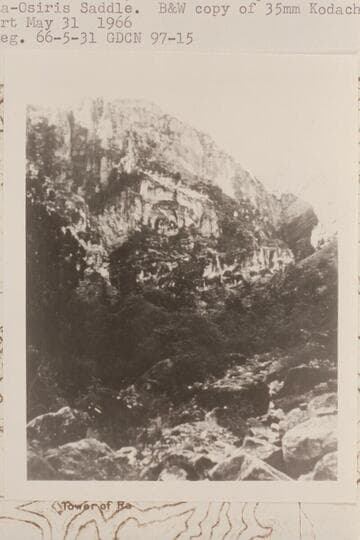 Descent route used by Stanton-Hislop-Kane in 1890, Feb. 11, from Ra-Osiris Saddle