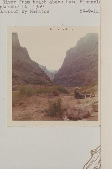 Upriver from beach above Lava Pinnacle; Mile 177.7