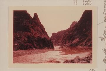 Up from beach at mouth of side canyon at Mile 234.2 left bank