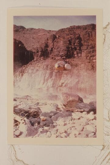 Chopper lifting out from beach at 217 Mile Rapid