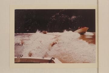 The "Wee Red" and the "Dock" top 217 Mile Rapid. Approximate gauge: 20,000 cfs