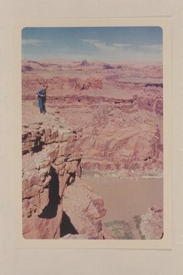 Bill Belknap peeks at the mouth of Nasja Creek