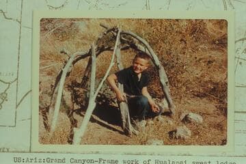 Arizona: Grand Canyon framework of Hualapai sweat lodge at Meriwitica Spring