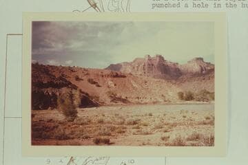 Sharp Mountain Fall from left bank at Mile 36.6. The Harris-Brennan jet boat hung on a rock in this rapid and punched a hole in the hull