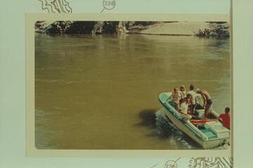 Eleanor Lamb and boat to pick up John and Bill Mooz