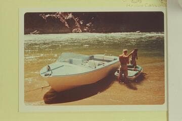 Turbocraft and Sportyak at foot of Gneiss Canyon Rapid
