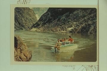 Eleanor Lamb boat to pick up John and Bill Mooz; Separation Canyon