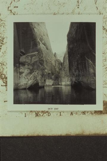 The crevice in The Joint used in 1959 by Butchart and Marston to gain access to Anasazi Canyon above the mouth of Moepitz Canyon