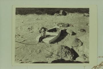 Nevills on a sadiron being lined at Vulcan Rapid