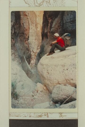 At head of big drop in Trail Canyon