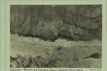 Looking south as Sinyala Fault crosses at Mile 138.6. Approximate gauge: 8,600 cfs