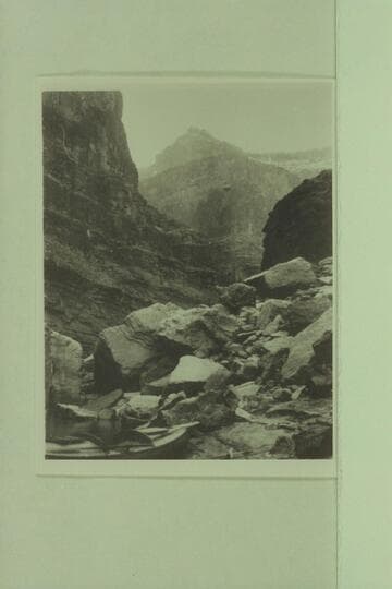 Near Kanab Creek.  Identification by Emery Kolb.  Copy of print from Ellsworth Kolb collection.  The Kolb brothers and Lauzon camped about 3 miles above Kanab Creek 1911, Dec. 28, and moved next day to about 3 miles below Kanab Creek