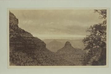 Battleship Mountain from head of Bright Angel Trail. George Bauwens collection, 1917-1918