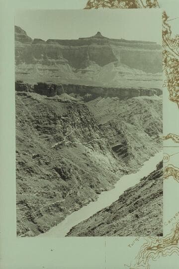 Up River from Tonto Platform from about Mile 105+ showing mouth of stream draining Monadnock Amphitheatre