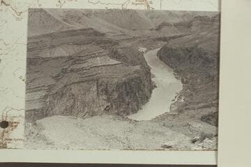 Up past Shinumo Rapid to lower end of Stanton's Switching Yard. Hotauta Canyon is upper right