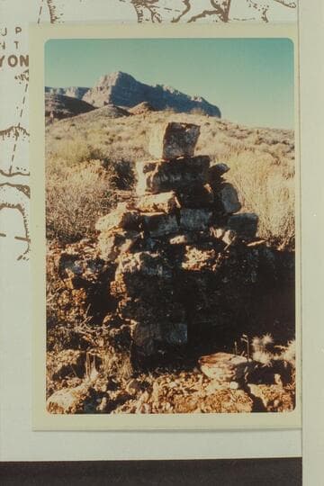 Possible campsite in Trail Canyon at Y due west of Snyder Mine