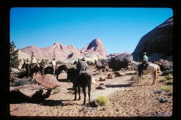 Leaving camp; Sid Whiskers Basin