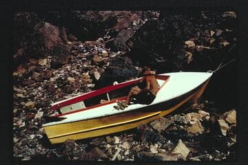 Wreck of Harris-Brennan boat; Mile 77