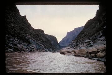 Down from lower drop in Bridge Canyon Rapids; Mile 235.3
