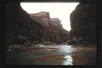 Down at foot of Sheer Wall Rapids