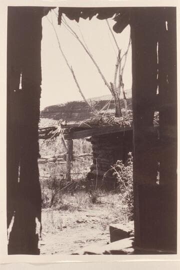 View through the door of Cass Hite's cabin at Hite