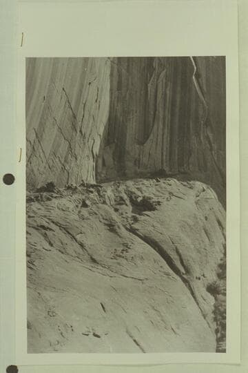Cliff dwellers houses in Slick Rock CAnyon.  Copy of print in Miller collection
