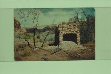 Old fireplace on bar in Glen Canyon