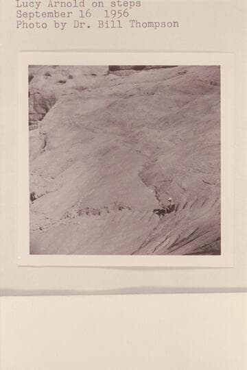 Steps on Schock Trail, Shock Bar, Glen Canyon.  Lucy Arnold on steps