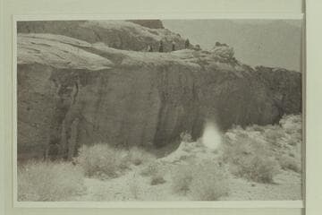 Route of descent into Escalante River. 1937 party with Dave Rust crossing from Hole-in-the-Rock to Waterpocket Fold. Looking back at some of the party still on the rocks