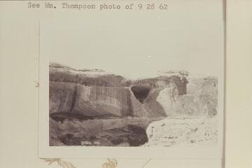 Cave above Basket Maker Ruin at right bank up river from Crevice Canyon or Hidden Passage