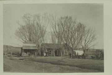 From Charles Gibbons album. Gibbons' store and ranch house in Hanksville at the time of Butch Cassidy and the Robbers Roost gang. The Cassidy gang would "shack up" here