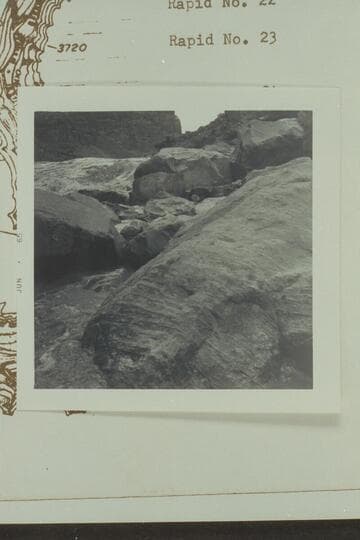 The Big Drop from left bank.  "Carried boats over these rocks"