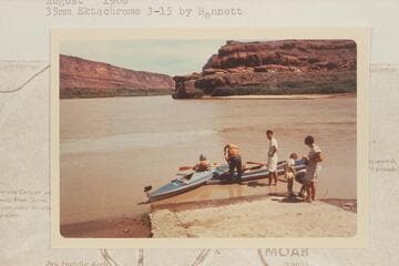 Kayaks being rigged for departure from MGM ramp below Moab