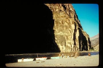 Camp at foot of Vulcan Rapids