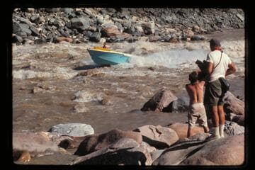 "Wee Yellow" climbs Dubendorff Rapids
