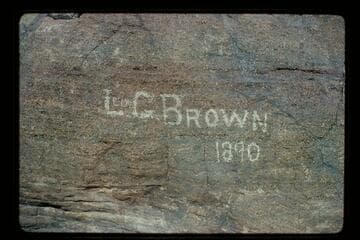 Leo Brown inscription; Diamond Creek