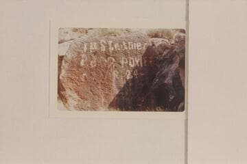 Steamer "Major Powell" inscription near Spanish Bottom.  Mile 212.9