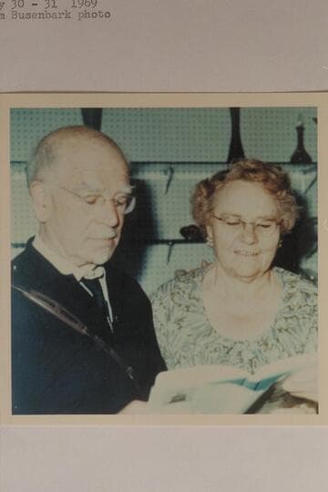 Dock Marston and Pearl Baker. Green River, Utah. At the signing party for "Trail on the Water"