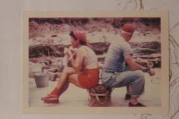 Kandy and Russ Anspach. Camp 12 at Mile 44 1/2 in Desolation Canyon