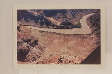 Spanish Bottom and mouth of Butler or Red Lake Canyon.  The mouth of the canyon is at Mile 213.  The rapid in the distance is #1 which heads at Mile 212.35