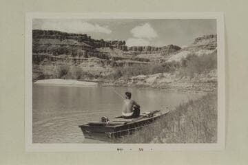 Burton Odell fishing in Cataract Canyon. Compare 596 CTCN 212.22 and 5610 CTCN 212.9.6