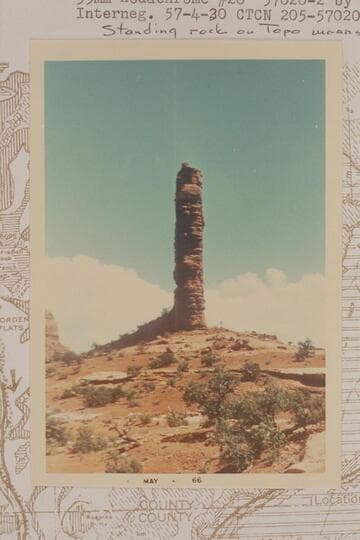 Near Standing Rock. "Standing Rock on Topo means Totem Pole to us"--Hazel Ekker letter, 1966, Aug. 13
